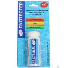 Пултестер рН/Cl/щелочность, упаковка 20 тест полосок