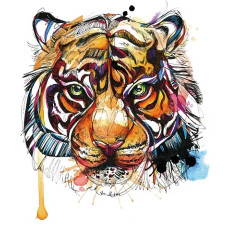 Термонаклейка "Тигр" на одежду 12.5х14.5 см.