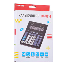 Калькулятор настольный DD-8814, 155x205x35 мм, 14 разрядный, двойное питание, двойная память, автома