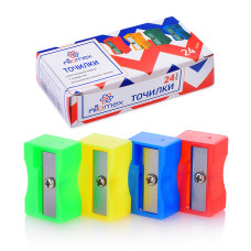 Точилка для карандашей "Attomex" 1 отв., без контейнера, пластм. прямоуг. 2,5х1,5х1 см