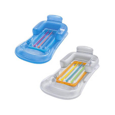 Надувной матрас-кресло для плавания 161х84м с окном, до 90кг, 2 цвета