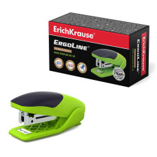 Мини-степлер №10 ErgoLine® до 15 листов, ярко-салатовый ). 7х4х3 см.