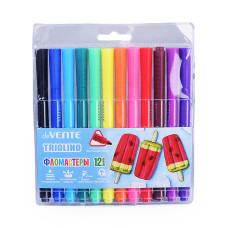 Фломастеры "Triolino" 12 цветов , с вентилируемым колпачком, трёхгранные 17х16х1 см