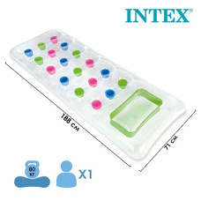 Надувной матрас для плавания 188х71см с окном, до 100кг, от 14 лет, 2 цвета