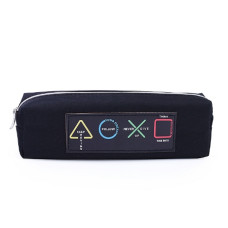 Пенал "GAME" 21x6x4 см, прямоугольный для 30 предметов, текстильный, на молнии, с аппликацией из иск