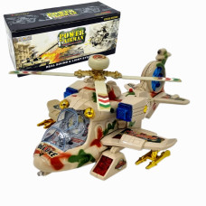 Вертолет на бат.военный, свет, звук, 27х12х11 см