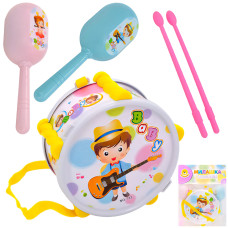 Набор муз. инструментов барабан с маракасами, 28х28х10 см.