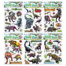 Наклейки интерьерные  "Динозавры" 3D  фигурные объёмные, самоклеющиеся, 30х49см.