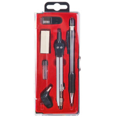 Готовальня 6 пред., в пенале, для старших классов. 18х8х2 см.