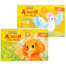 Альбом для рисования 24 л. А4 скреп. мел. карт., раскраска на обложке 28,5х20х0,5 см
