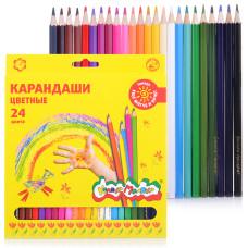 Карандаши цветные 24 цв.20х18х0,5 см