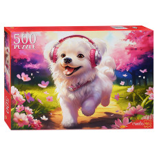 Пазлы 500 "Щенок на прогулке", 31х4х22 см