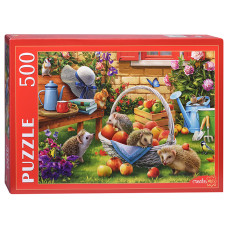 Пазлы 500 "Семья ежей". 32х22,5х4 см.